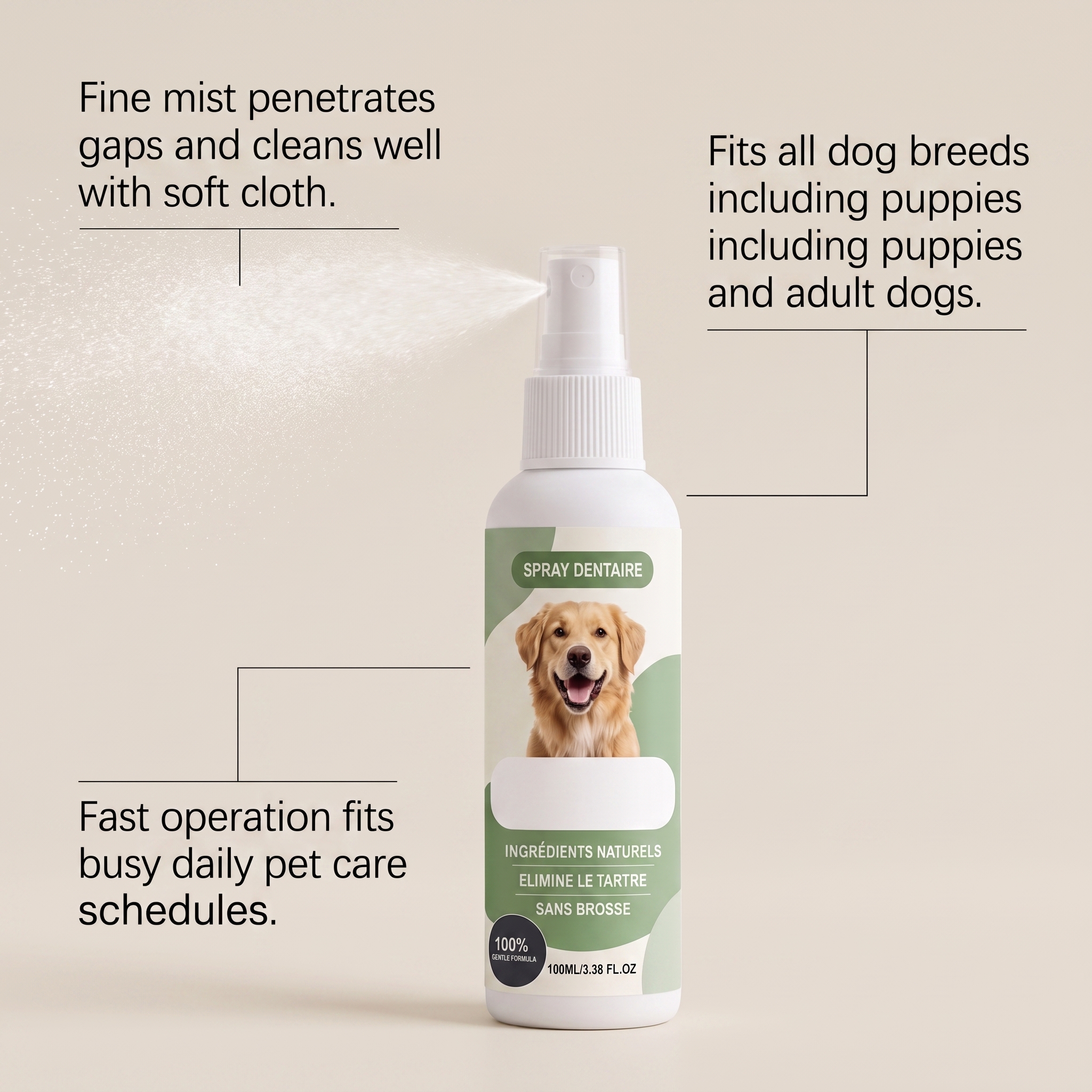 Pet Oral Spray Daily Mild Cleaning Fresh Breath Teeth Care Plaque Removal For Pets