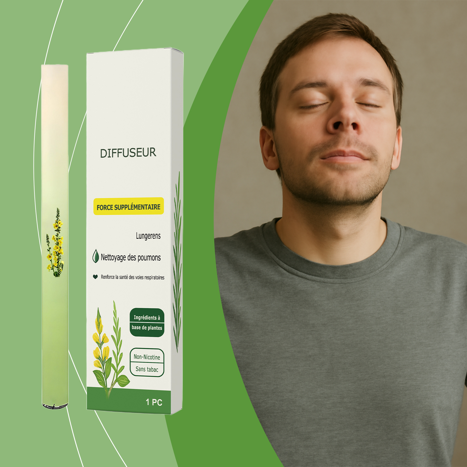 Herbal Fresh Breathing Stick Mild Formula Plant Essence Nourish Body Daily Portable Care Stick