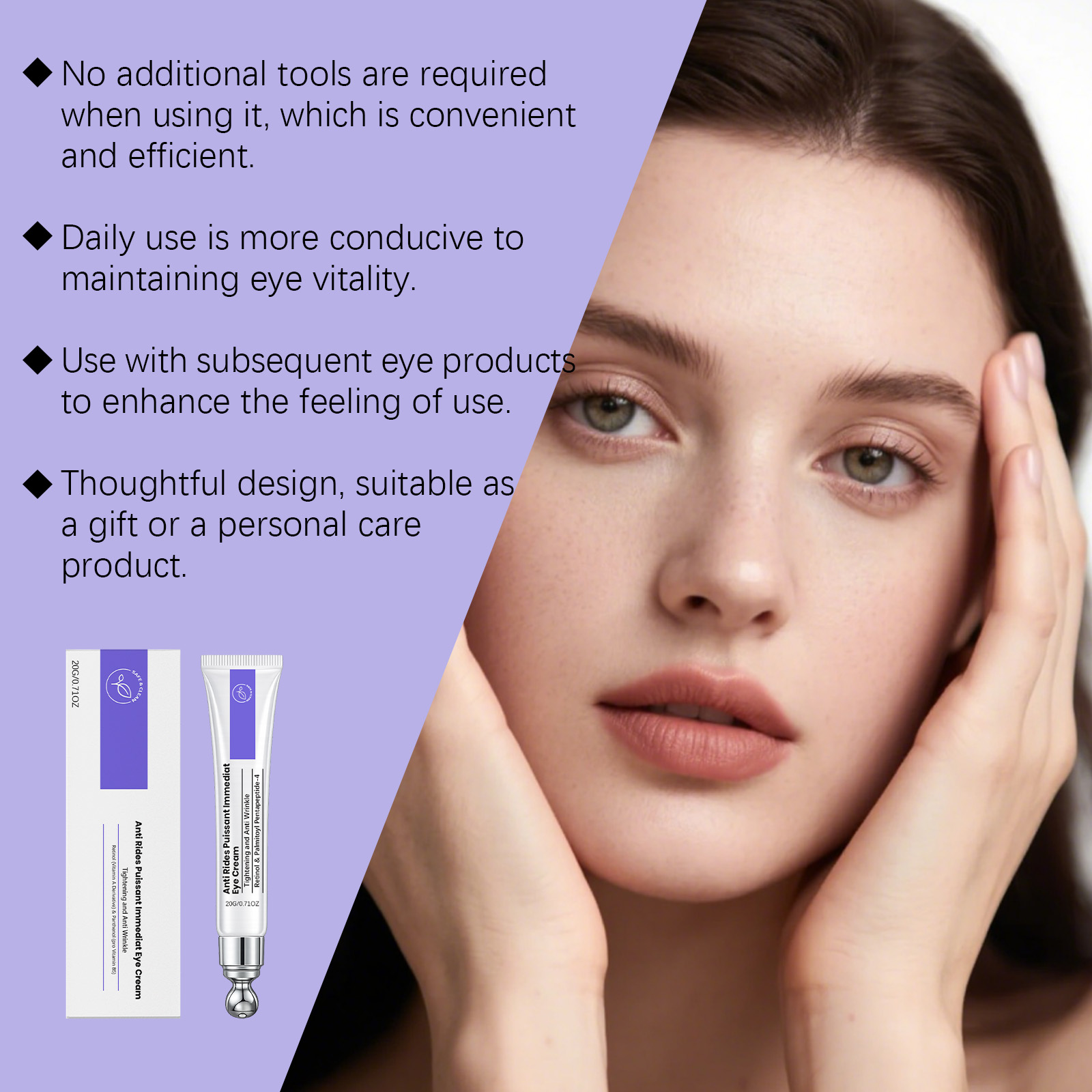 Retinol Moisturizing Eye Cream Nourish Soothe Comfort Eye Skin Elastic Plump Easy Smear Daily Care Lotion