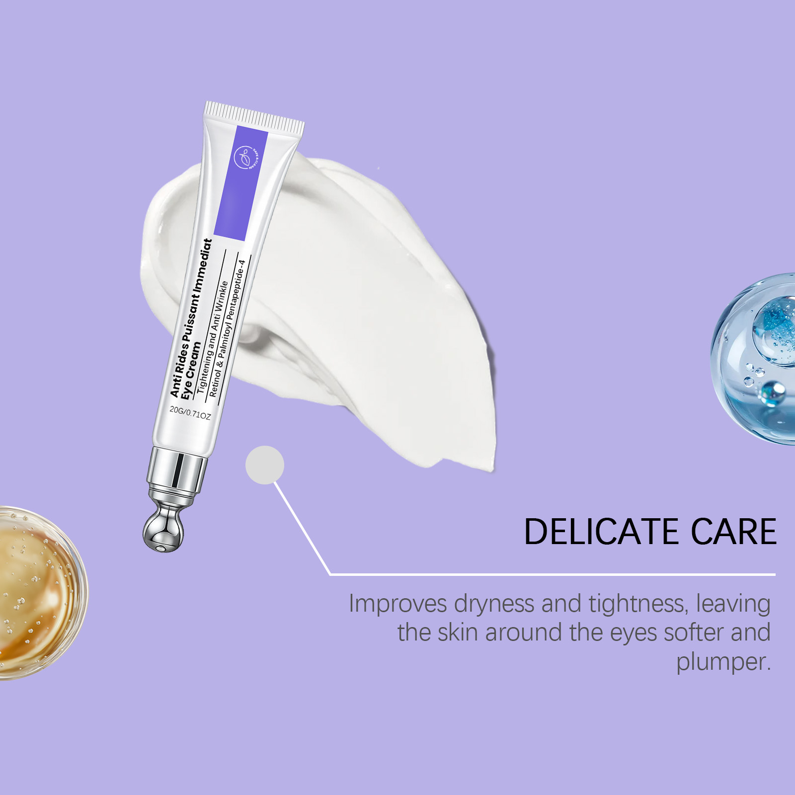 Retinol Moisturizing Eye Cream Nourish Soothe Comfort Eye Skin Elastic Plump Easy Smear Daily Care Lotion