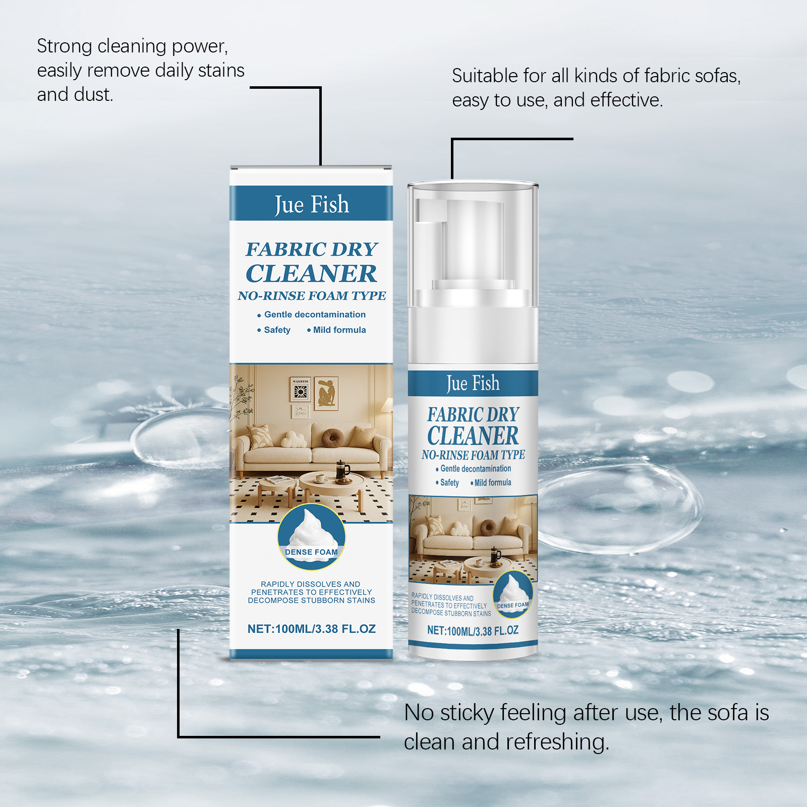 Fabric Sofa Cleaner Household Stain Removing Washing Liquid For Living Room Sofa Cushion Pillow Fabric General Use