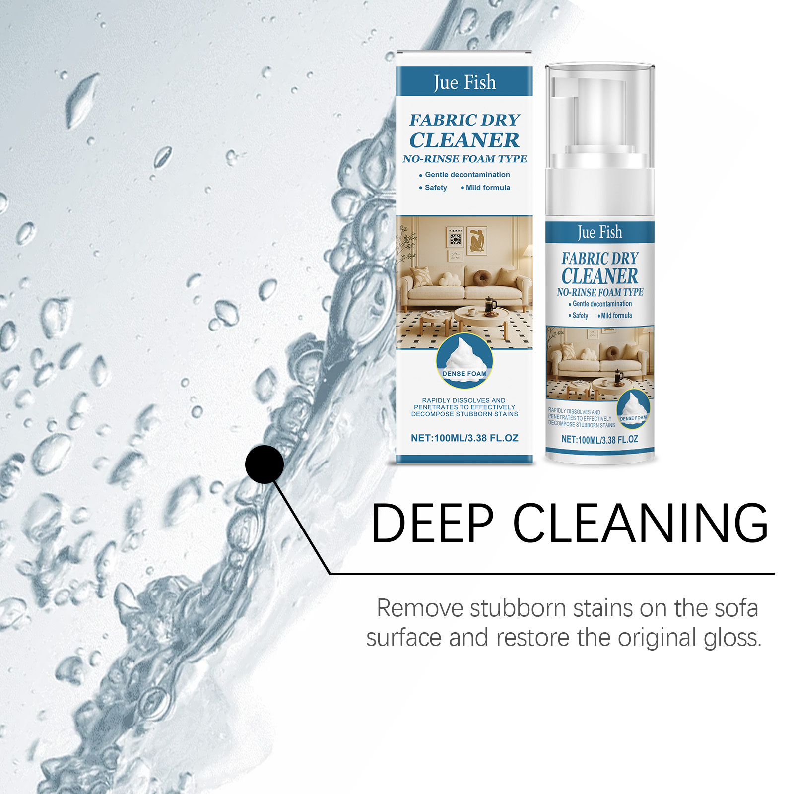 Fabric Sofa Cleaner Household Stain Removing Washing Liquid For Living Room Sofa Cushion Pillow Fabric General Use