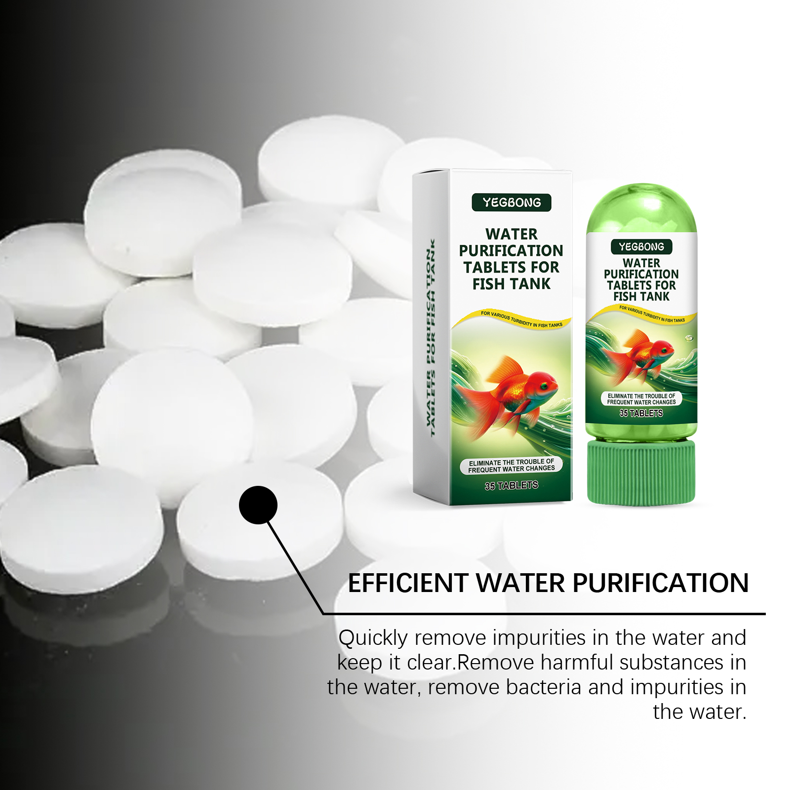 Aquarium Purifying Tablets Special Water Cleaning Deodorize Remove Algae Stains Sludge Clear Fishpond