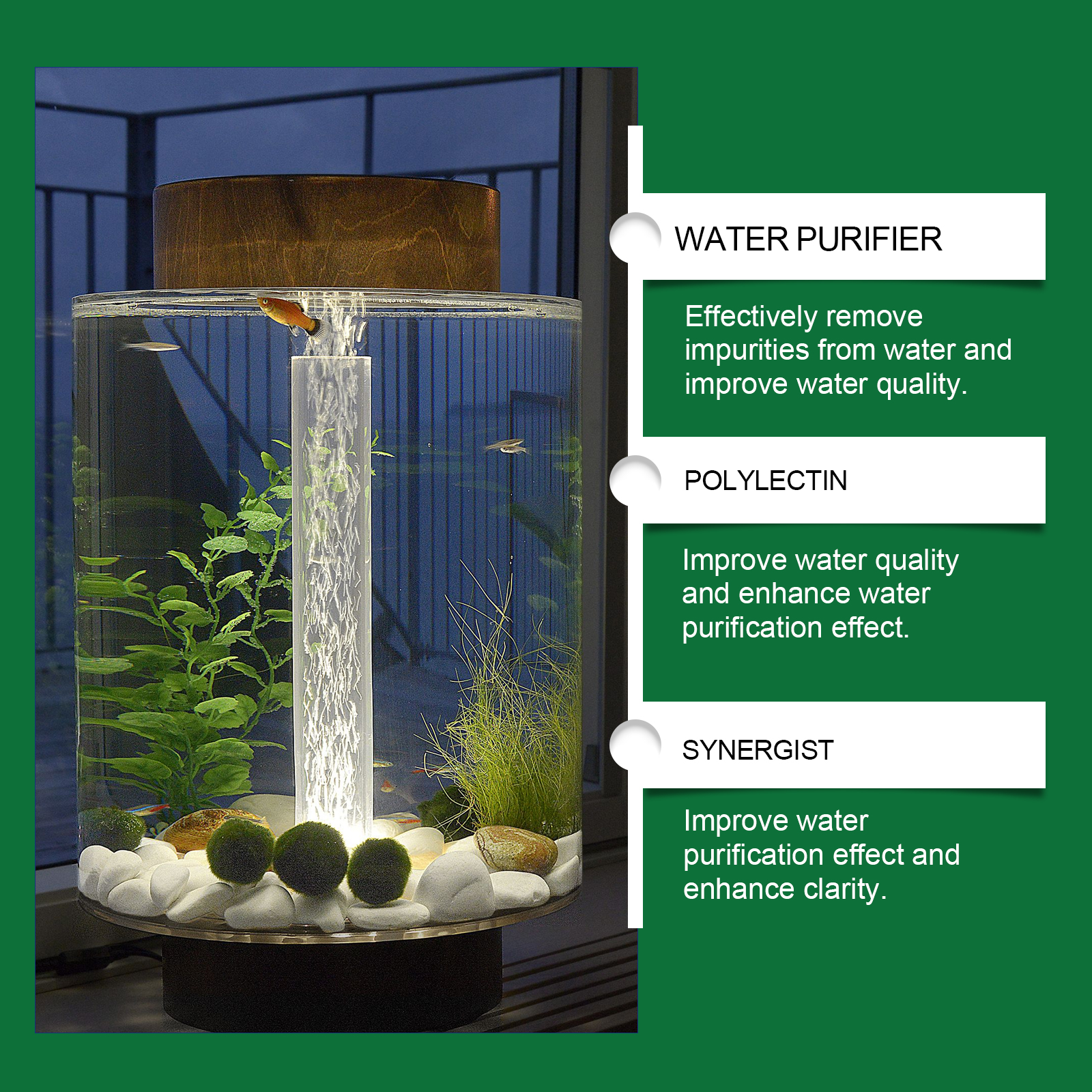 Aquarium Purifying Tablets Special Water Cleaning Deodorize Remove Algae Stains Sludge Clear Fishpond