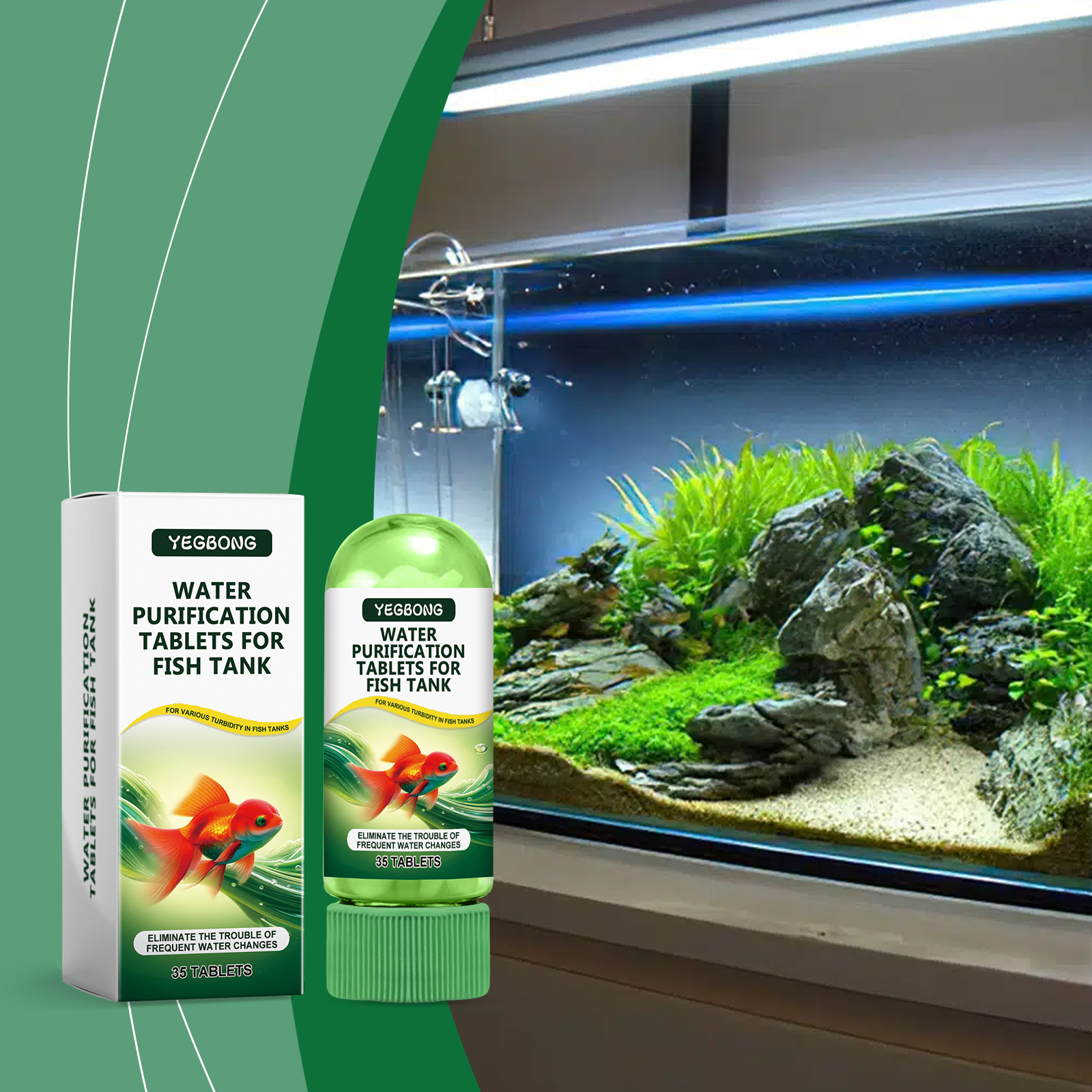 Aquarium Purifying Tablets Special Water Cleaning Deodorize Remove Algae Stains Sludge Clear Fishpond
