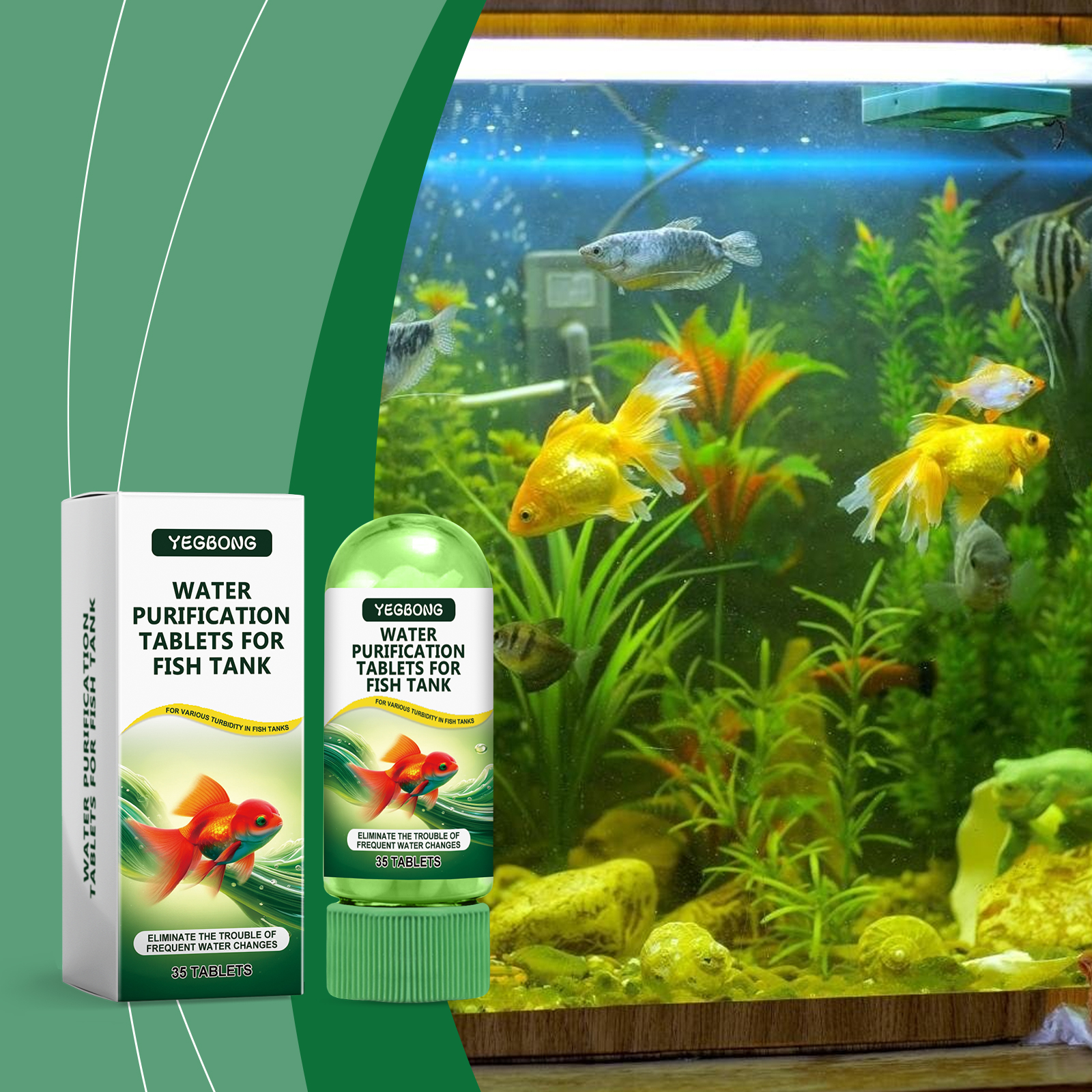 Aquarium Purifying Tablets Special Water Cleaning Deodorize Remove Algae Stains Sludge Clear Fishpond
