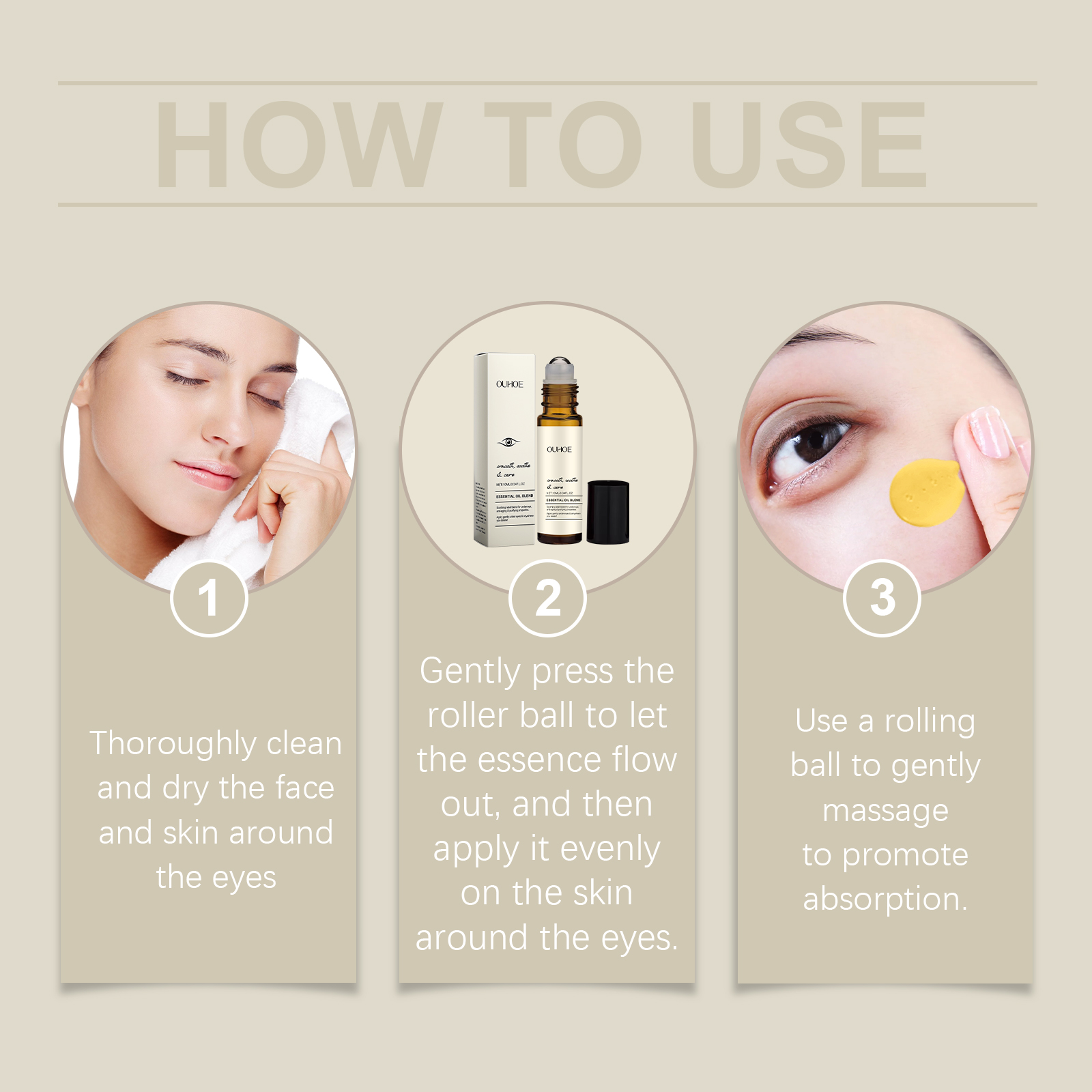 Firming Eye Roller Essential Oil Gentle Care Firm Eye Skin Moisturizing Hydrating Eye Care
