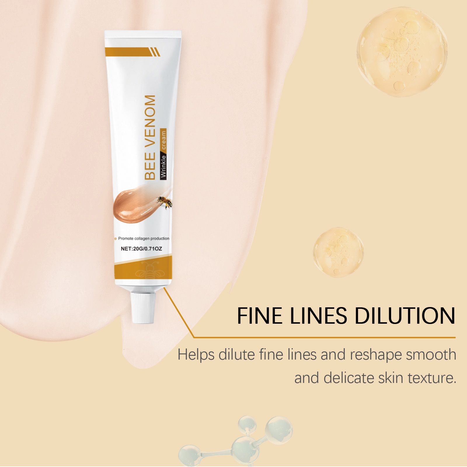Bee Venom Facial Cream Gentle Care Light Lock Water Boost Skin Elasticity Delicate Moisturizing Face Lotion
