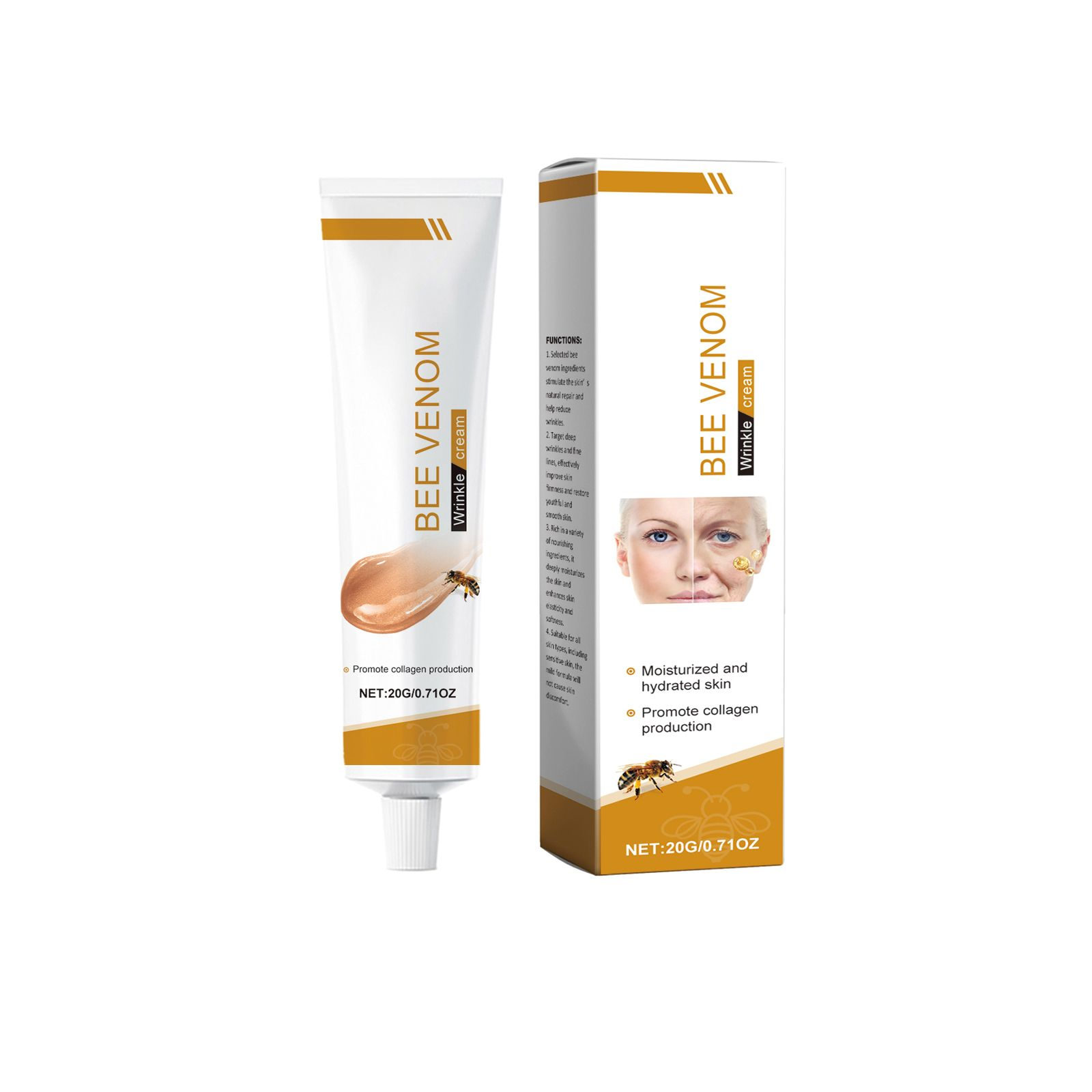 Bee Venom Facial Cream Gentle Care Light Lock Water Boost Skin Elasticity Delicate Moisturizing Face Lotion