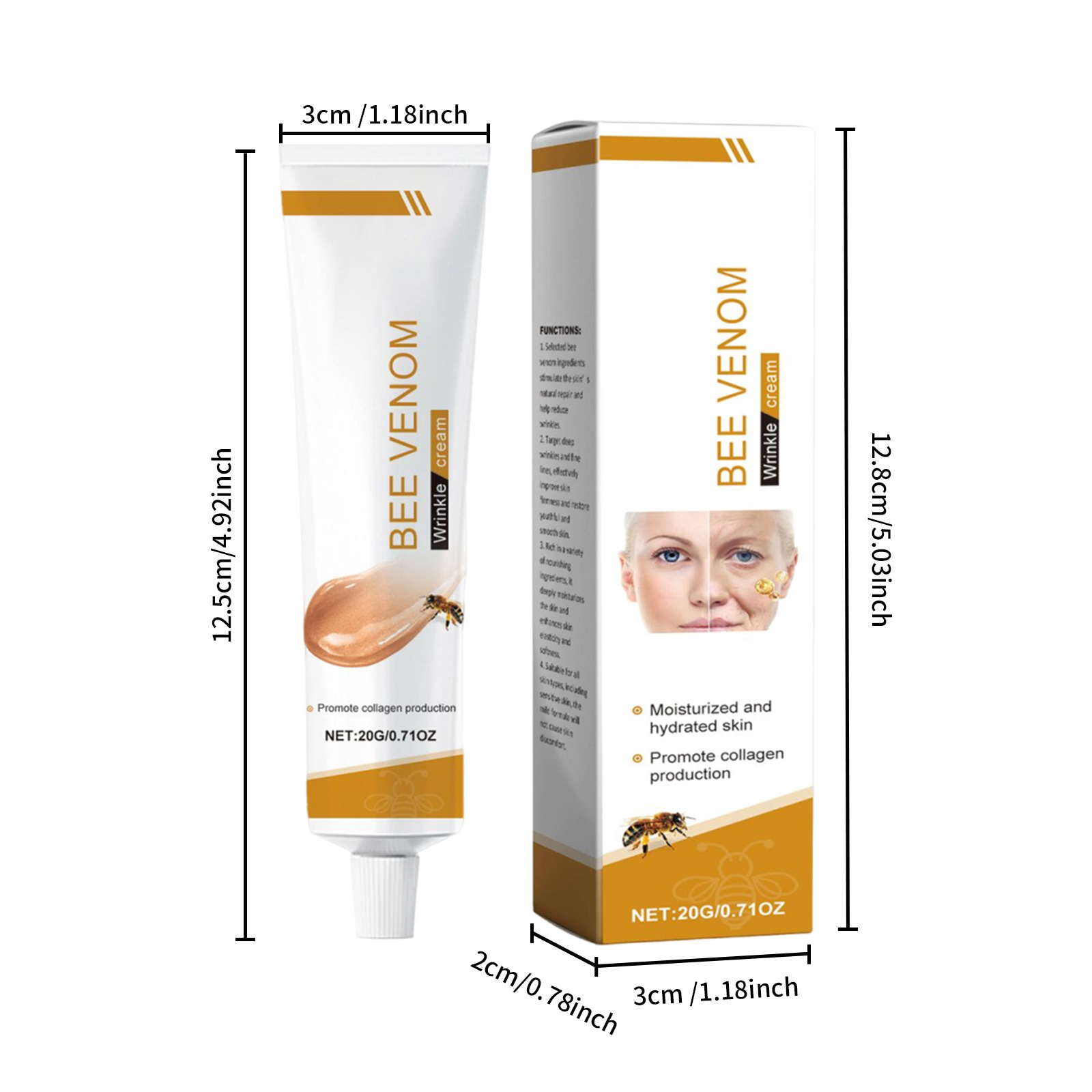 Bee Venom Facial Cream Gentle Care Light Lock Water Boost Skin Elasticity Delicate Moisturizing Face Lotion