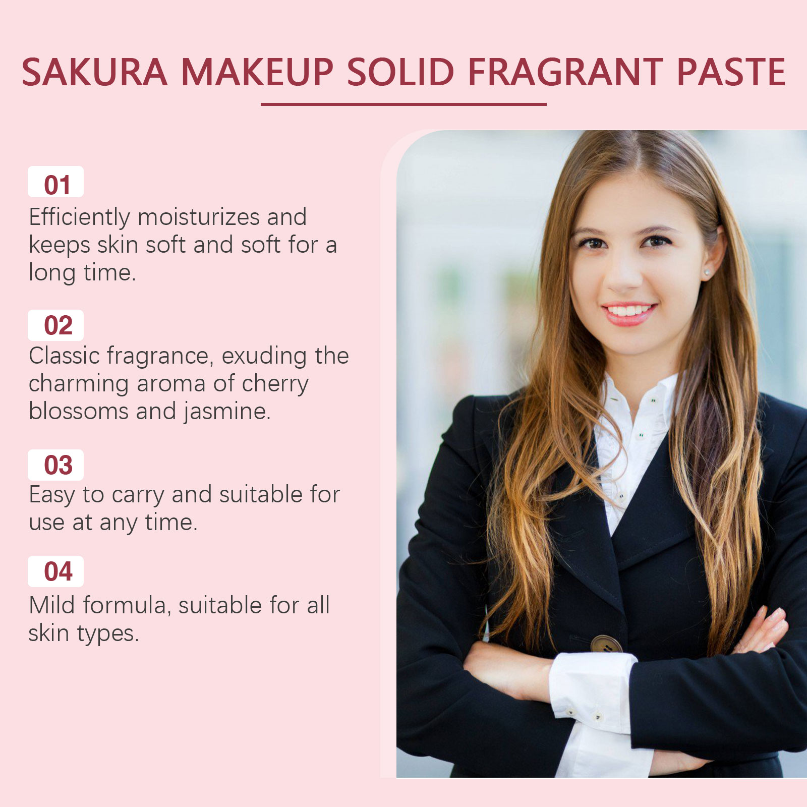 Solid Cherry Blossom Balm Gentle Elegant Long Lasting Light Fragrance Radiate Charm Refreshing Non Sticky Dating Pocket Perfume Balm