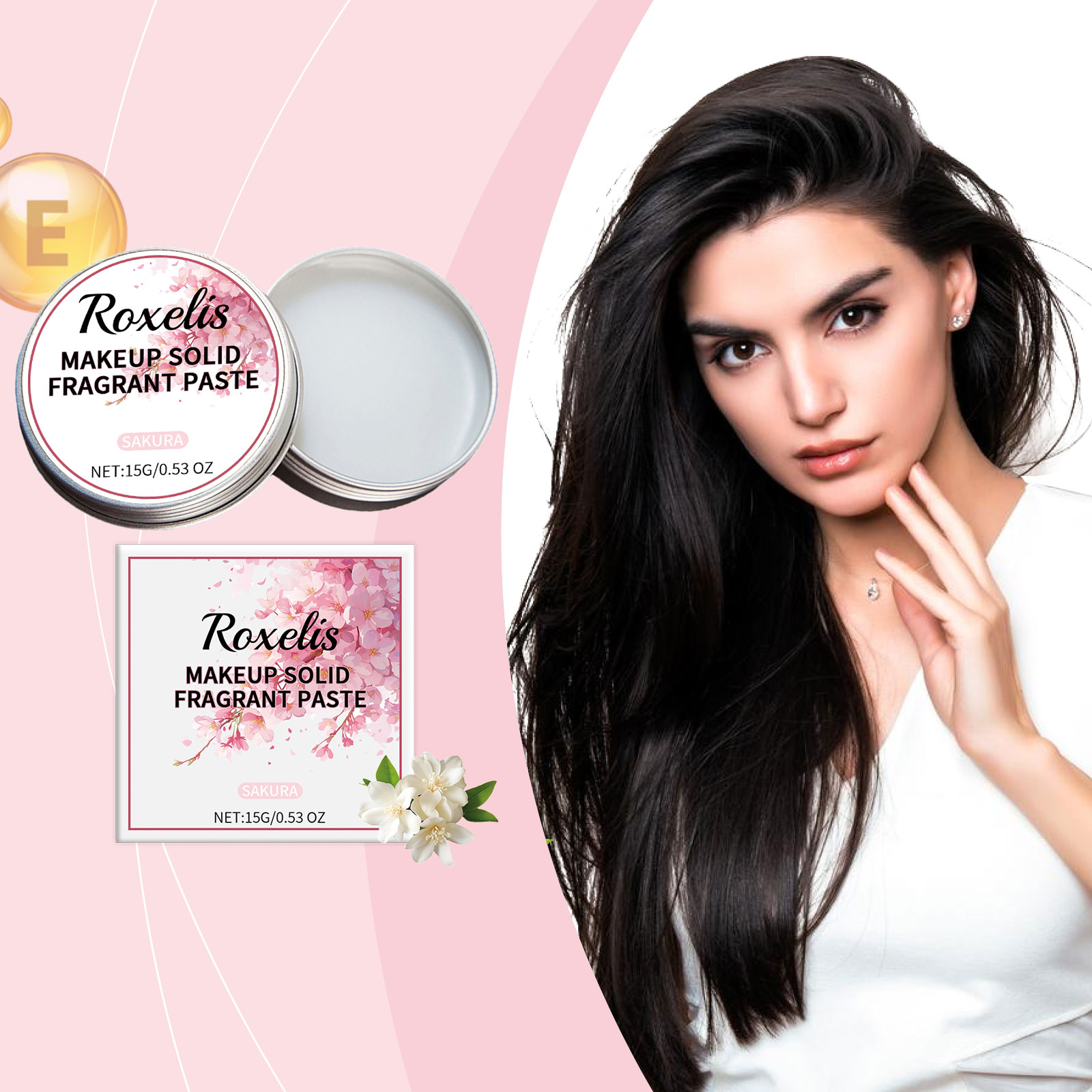 Solid Cherry Blossom Balm Gentle Elegant Long Lasting Light Fragrance Radiate Charm Refreshing Non Sticky Dating Pocket Perfume Balm