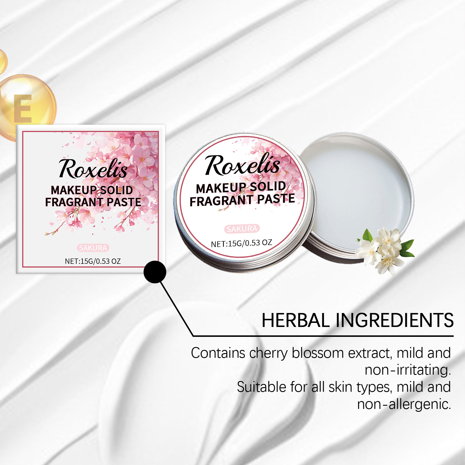 Solid Cherry Blossom Balm Gentle Elegant Long Lasting Light Fragrance Radiate Charm Refreshing Non Sticky Dating Pocket Perfume Balm