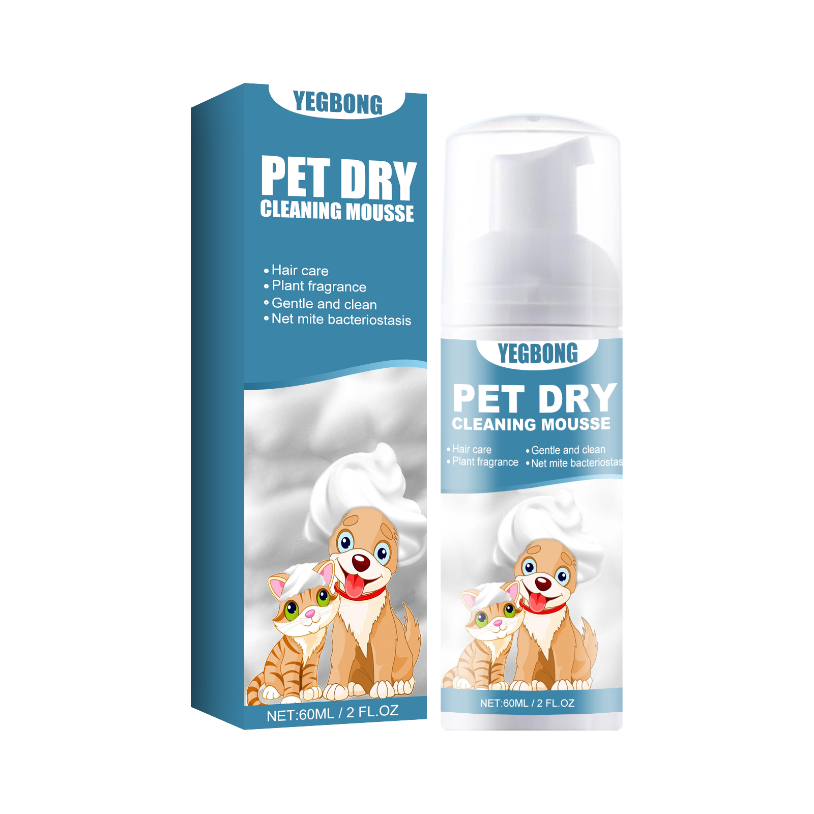 Pet Dry Shampoo Foam No Rinse Cleansing Deodorizing For Cats And Dogs Daily Grooming Care