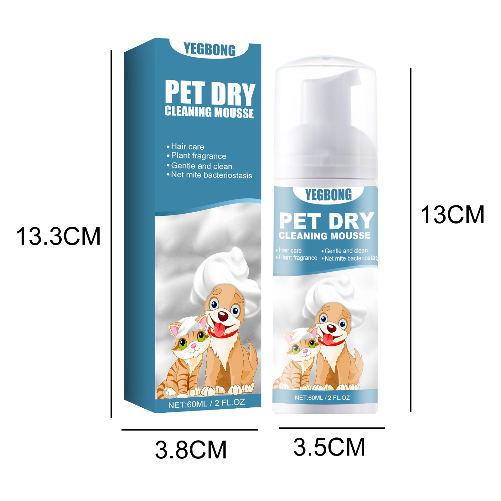 Pet Dry Shampoo Foam No Rinse Cleansing Deodorizing For Cats And Dogs Daily Grooming Care