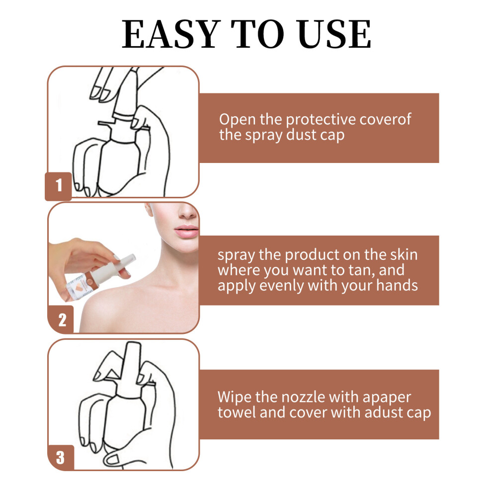 3PCS Tanning Spray 30ml Travel Size Tanning Spray Tanning Sunless Spray Deep Tanning Dry Spray Sunless Tanning Mist