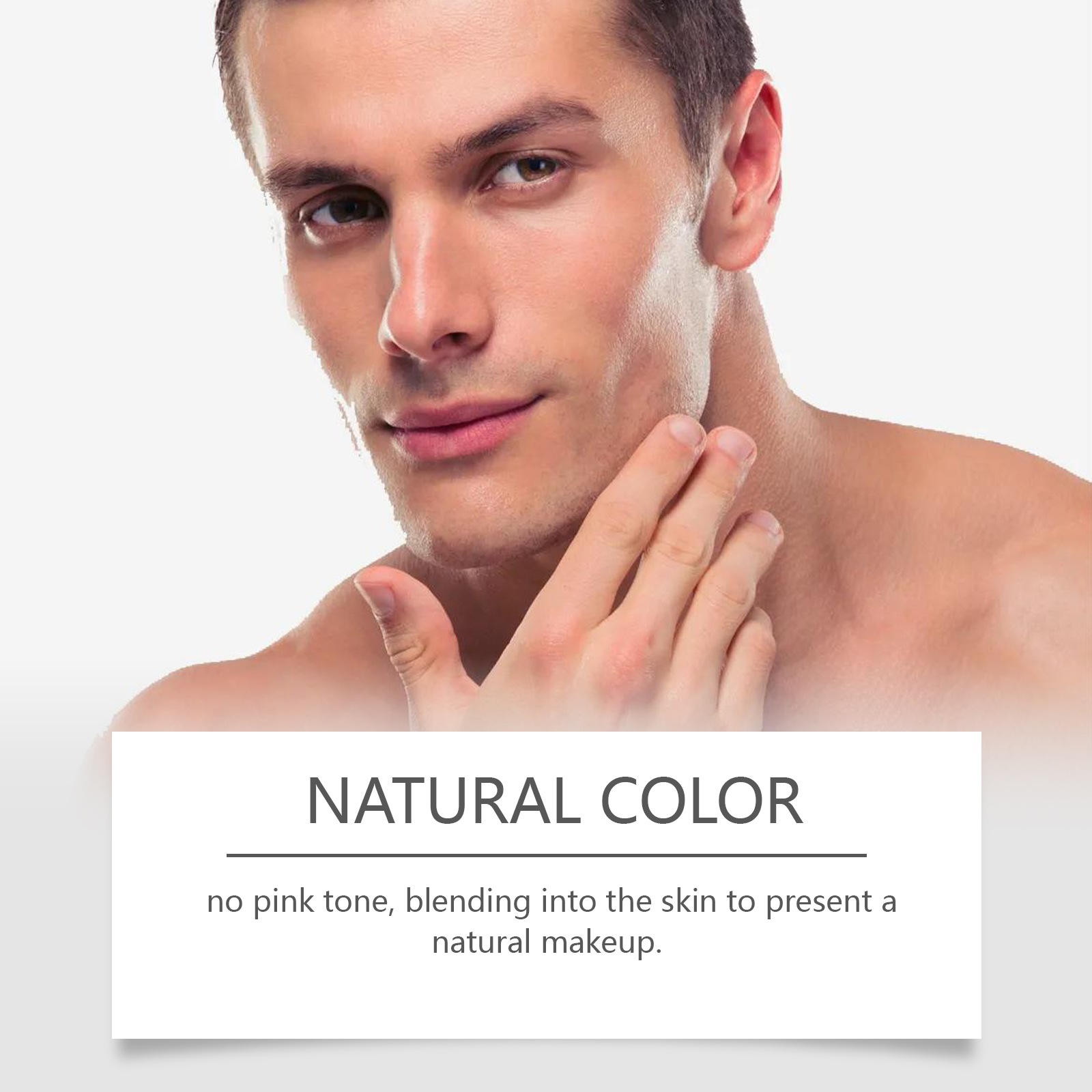 Men Tinted Moisturizer Cream Natural Nude Lightweight Coverage Waterproof Sweat Resistant Daily Face Care 50g
