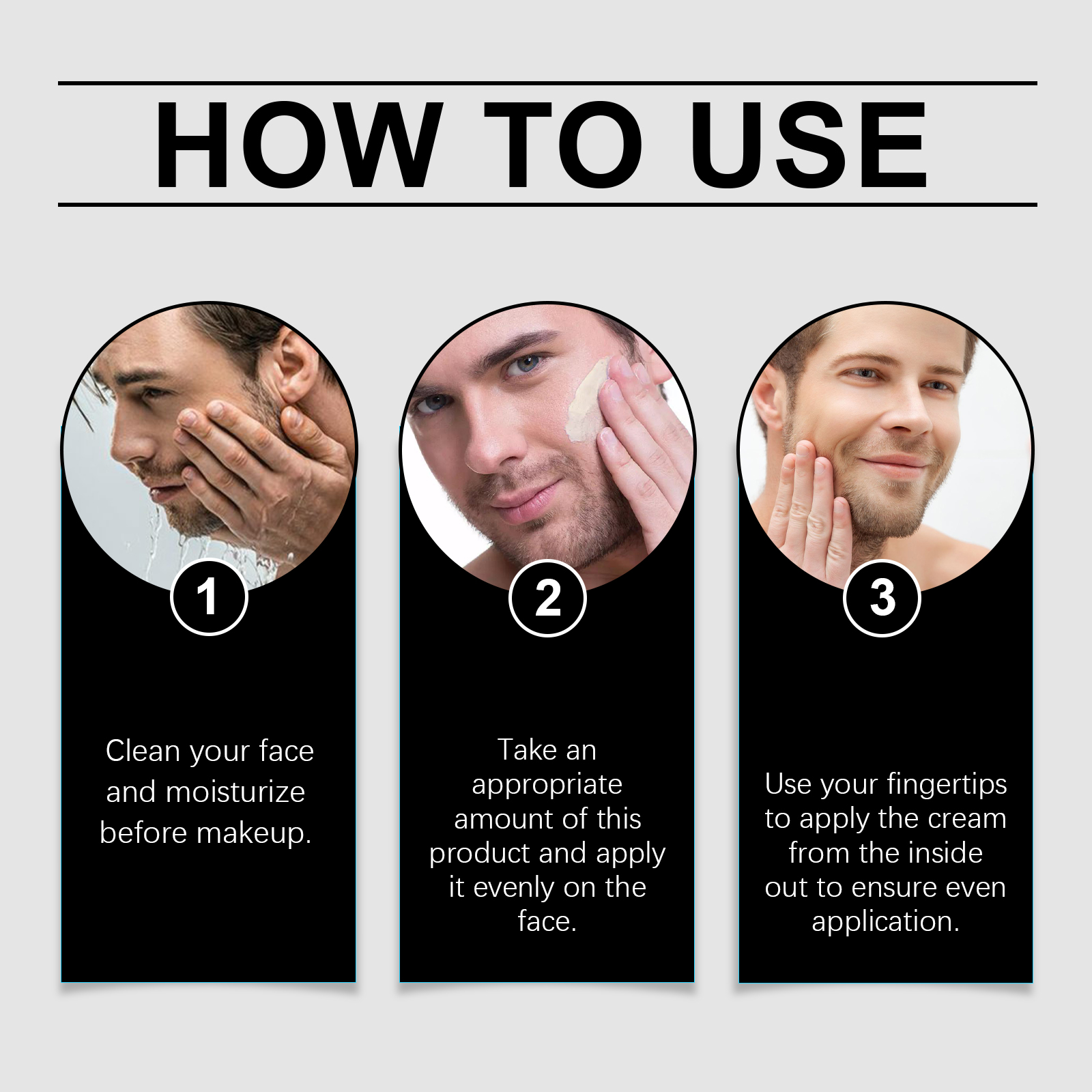 Men Tinted Moisturizer Cream Natural Nude Lightweight Coverage Waterproof Sweat Resistant Daily Face Care 50g