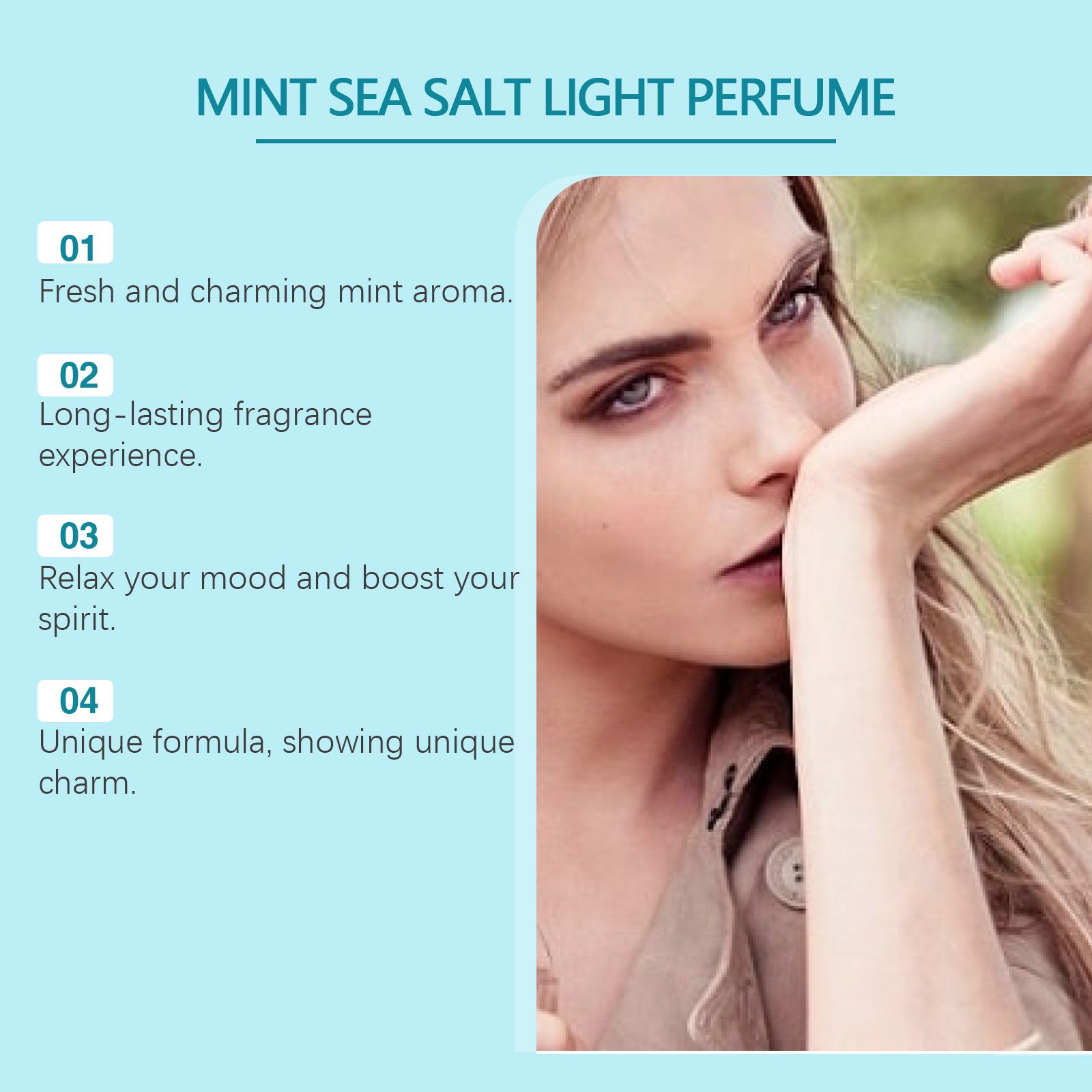 Mint Sea Salt Perfume Fresh Woody Long Lasting Elegant For Daily Wear And Dates