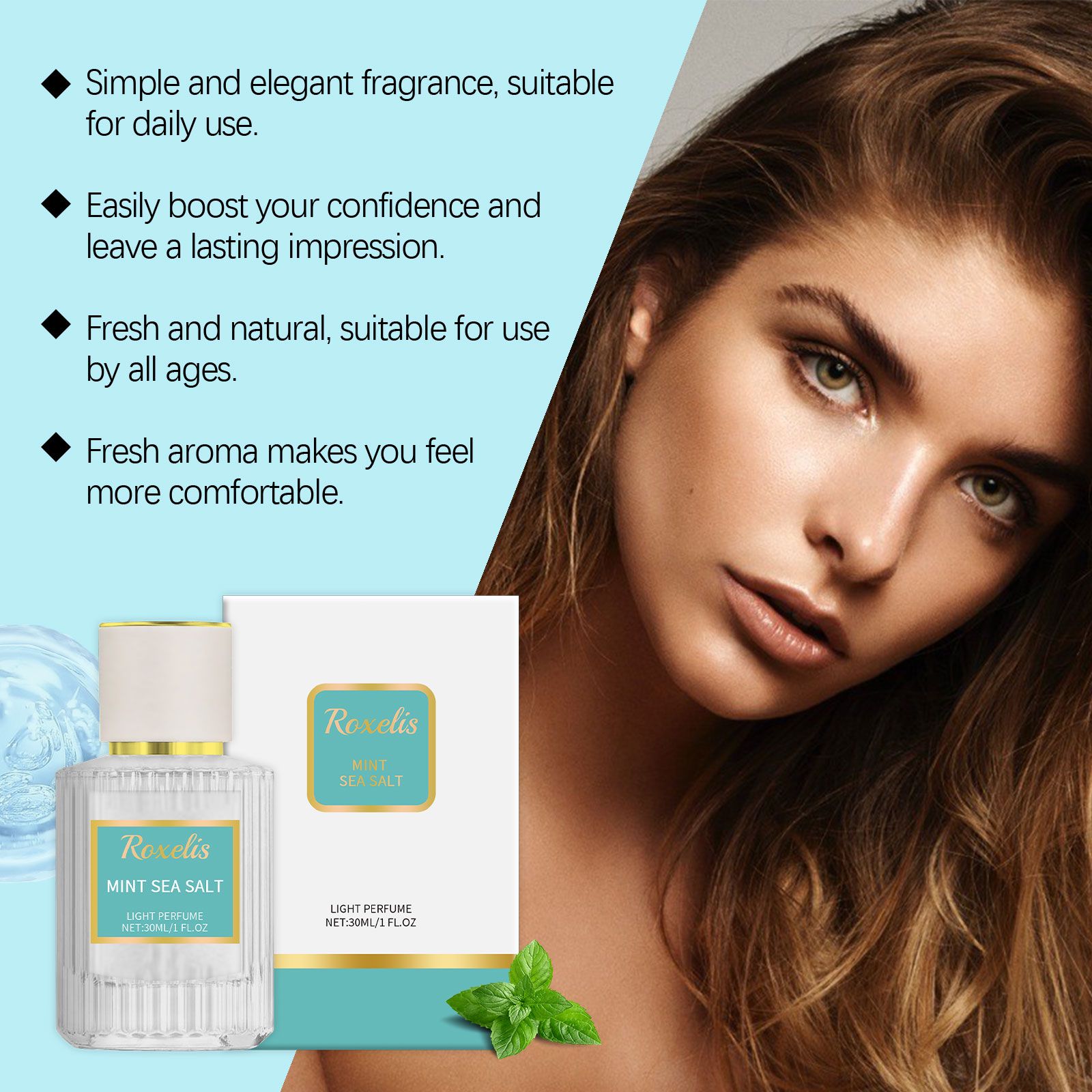 Mint Sea Salt Perfume Fresh Woody Long Lasting Elegant For Daily Wear And Dates