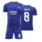 21-22 Real Madrid Away Sapphire Blue KROOS Jersey Vinicius Modric football Jersey Suit For Adults Kids Boys Girls Children