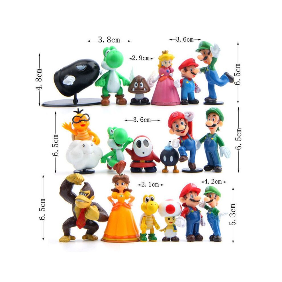 Super Mario Bros 18pcs Action Figure Doll Playset