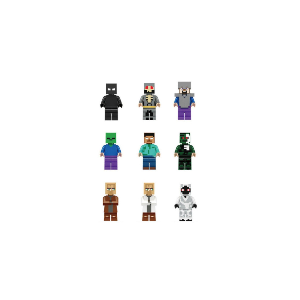 Minecraft Minifigure Stitching Set Building Kit 29Pcs Mini Game Action Figures Toys Collectible Building Blocks Figures Steve Cartoon Characters Puzzle Assembling Toy Bricks for Kids and Boys Girls Gifts