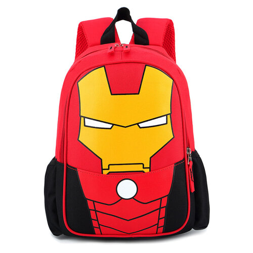 Kids Superhero Backpack Spiderman Superman School Book Bag Rucksack Back to School Rucksack Student Kindergarten Birthday Gift Iron Man Red