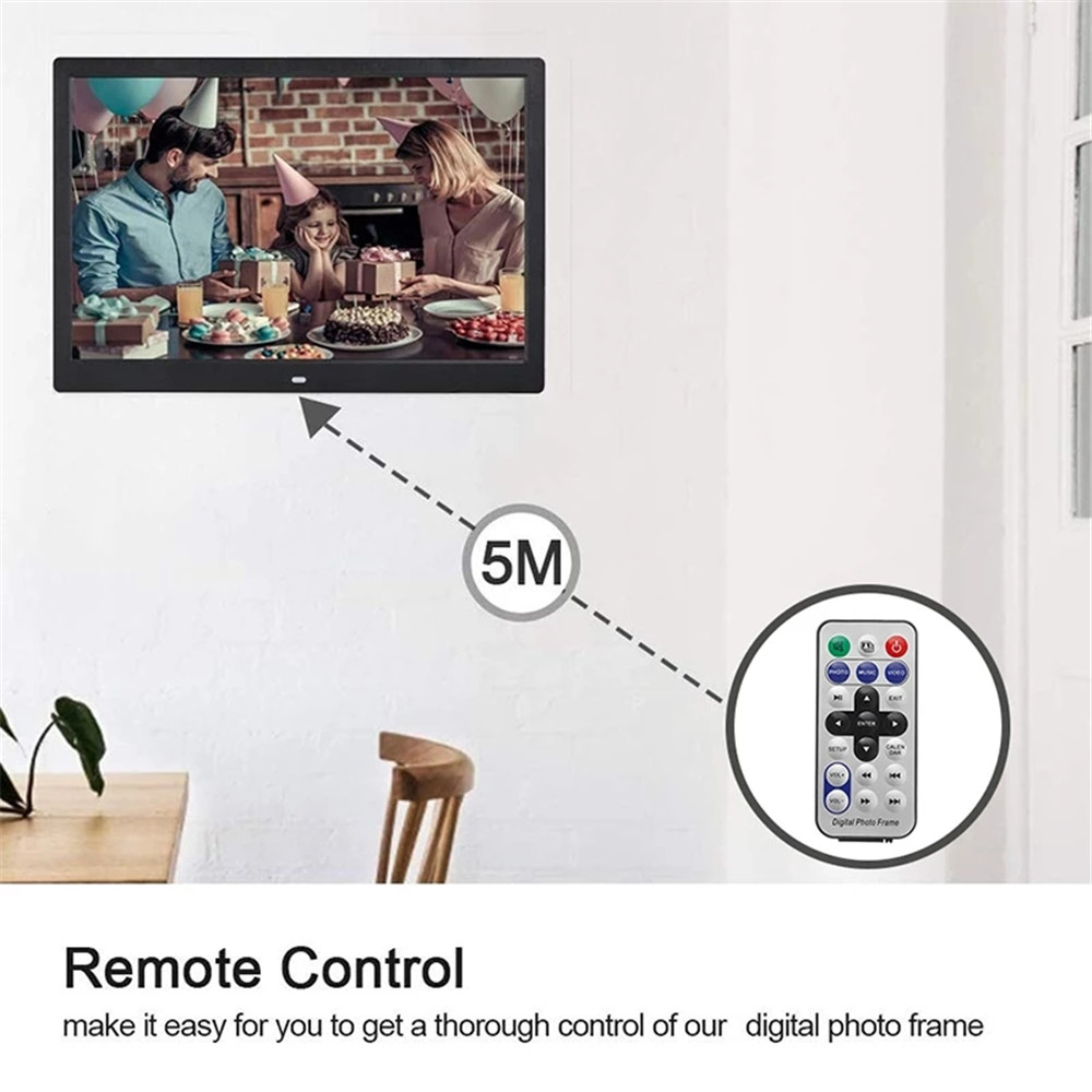 Digital Photo Frame 10 Inch Electronic Picture Frame Support USB and SD Card Photo Video Player With Remote Control New Year Birthday Christmas Xmas Gifts for Family