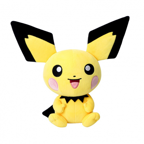 Pokémon Plush Toy Pichu Sitting Cuties Anime Soft Doll Cartoon Character Plushies for Desk Decoration Collection Gifts for Kids Pokemon Fans 20cm