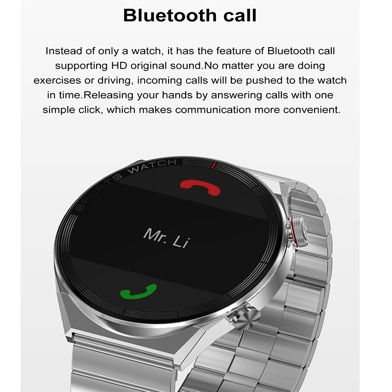 (Brown) 2023 New Smart Watch Men NFC GPS Tracker Fitness Bracelet HD Screen Wireless Charging