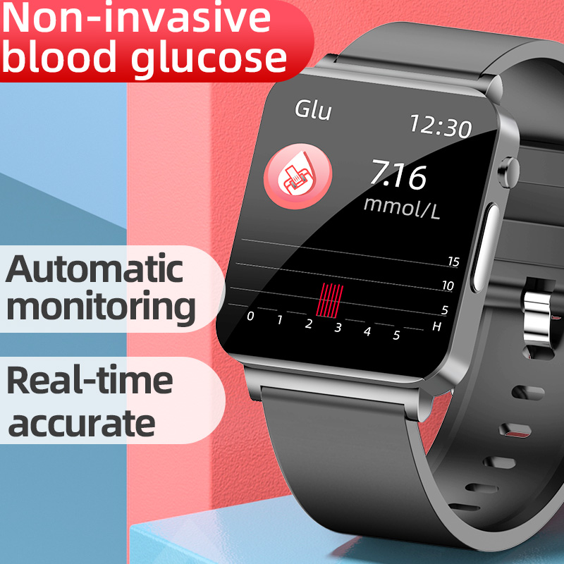 1.72 Smart Watch Non Invasive Blood Glucose Heart Rate BP Body Temperature Fitness Tracker Bracelet