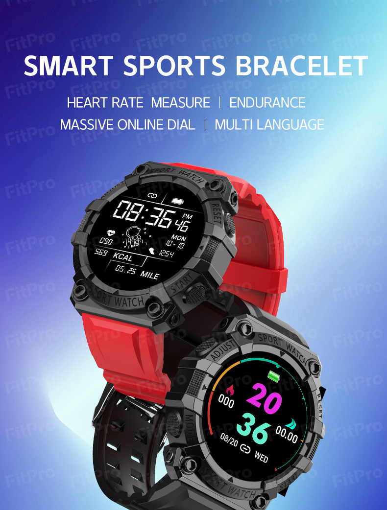 (Pink) Smart Watch Men Sports Smartwatch Access Control Calls Temperature Heart Rate Detection Sport Smartwatch