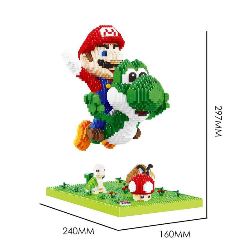 Flying Super Bros Mix Mario Bricks Micro Building Blocks Cartoon Anime Figures Doll Collectible Model DIY Toys Gift for Children