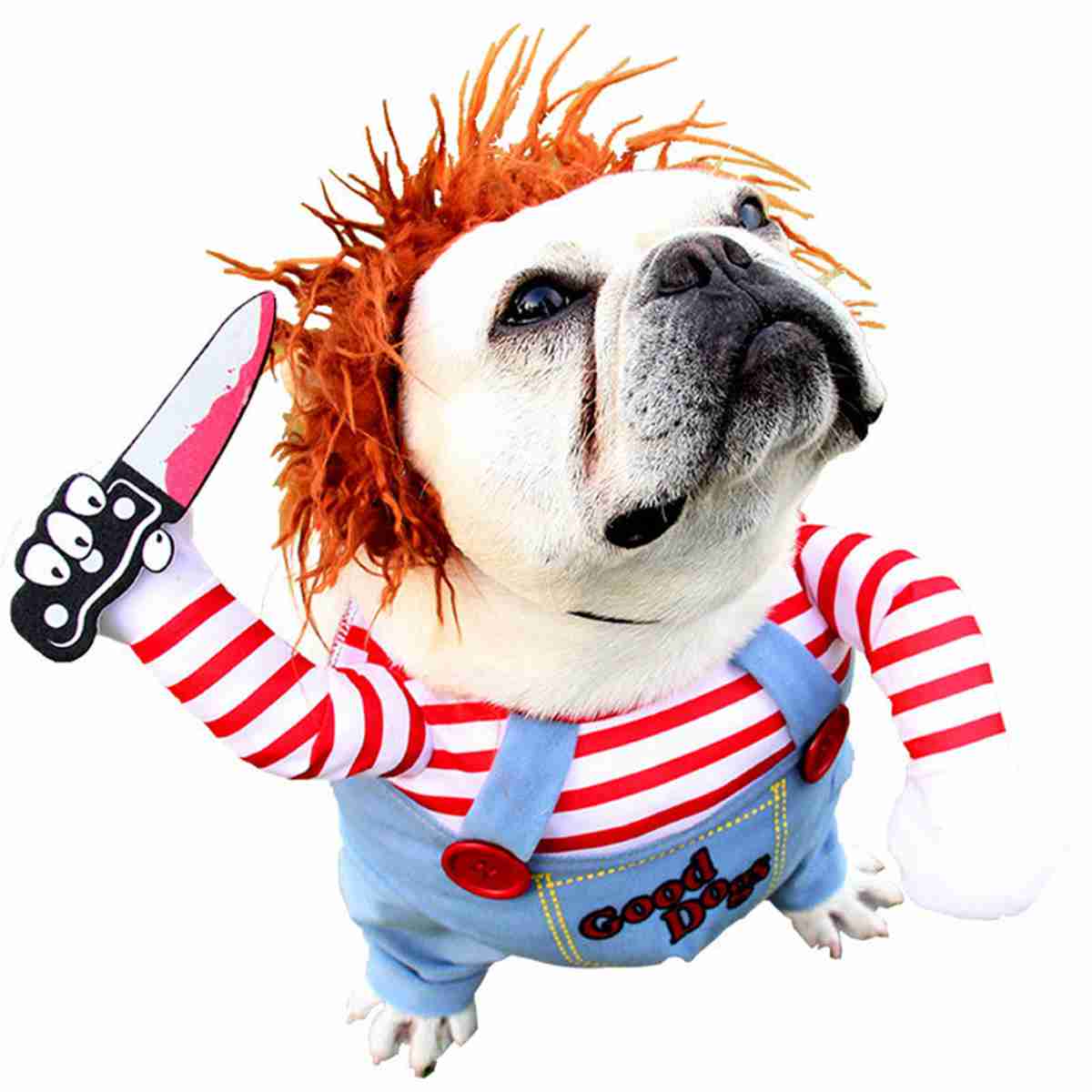 (S) Halloween Pet Clothes Deadly Doll Dog Clothes, Pets Costume Halloween Cosplay for Dogs, Funny Dog Party Clothes Hat Christmas Costume Dog Party Clothes