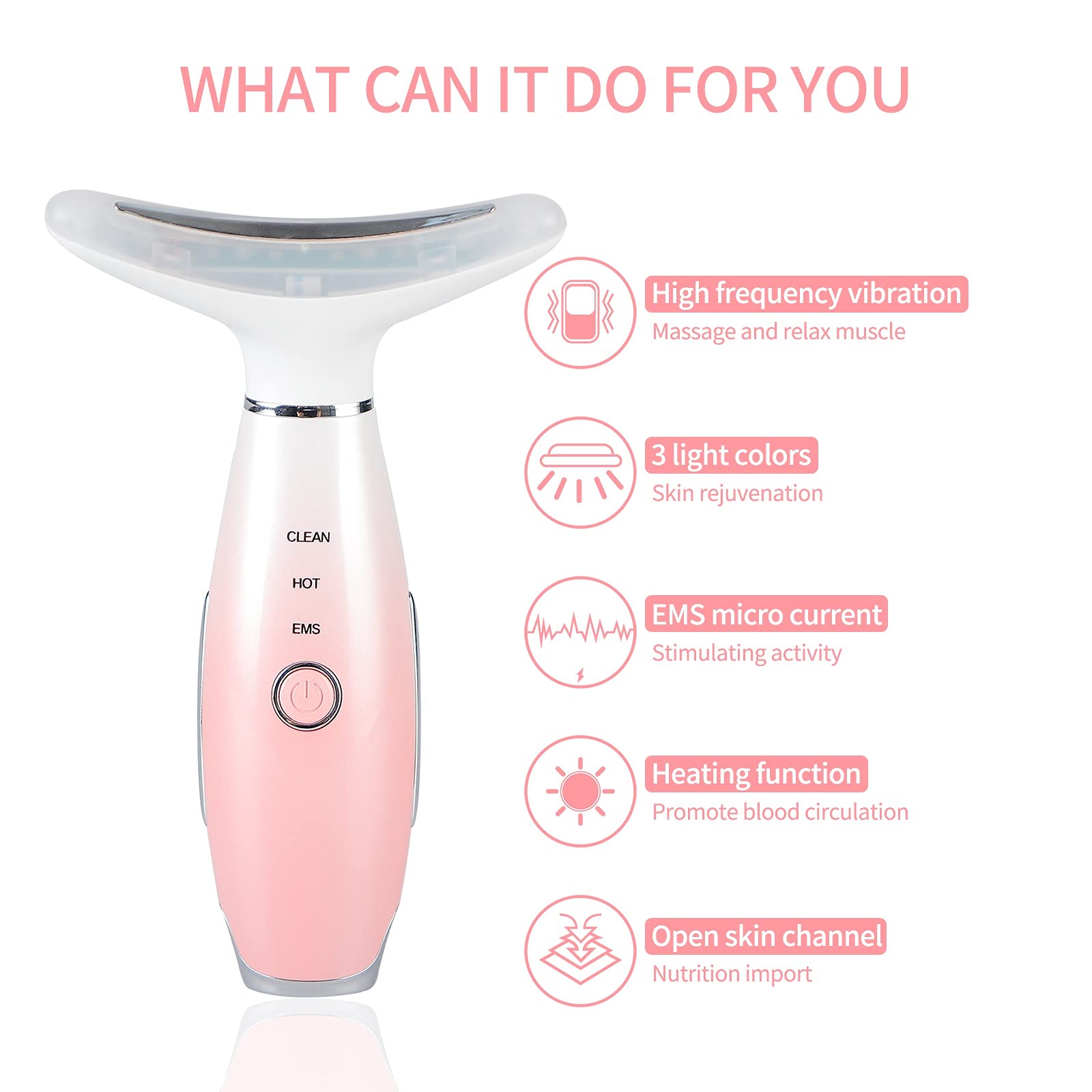 Face Neck Massager EMS Microcurrent Face Lift Device Skin Tightening Machine Neck Wrinkle Remove Anti-Aging Led Photon Therapy Red Light Therapy