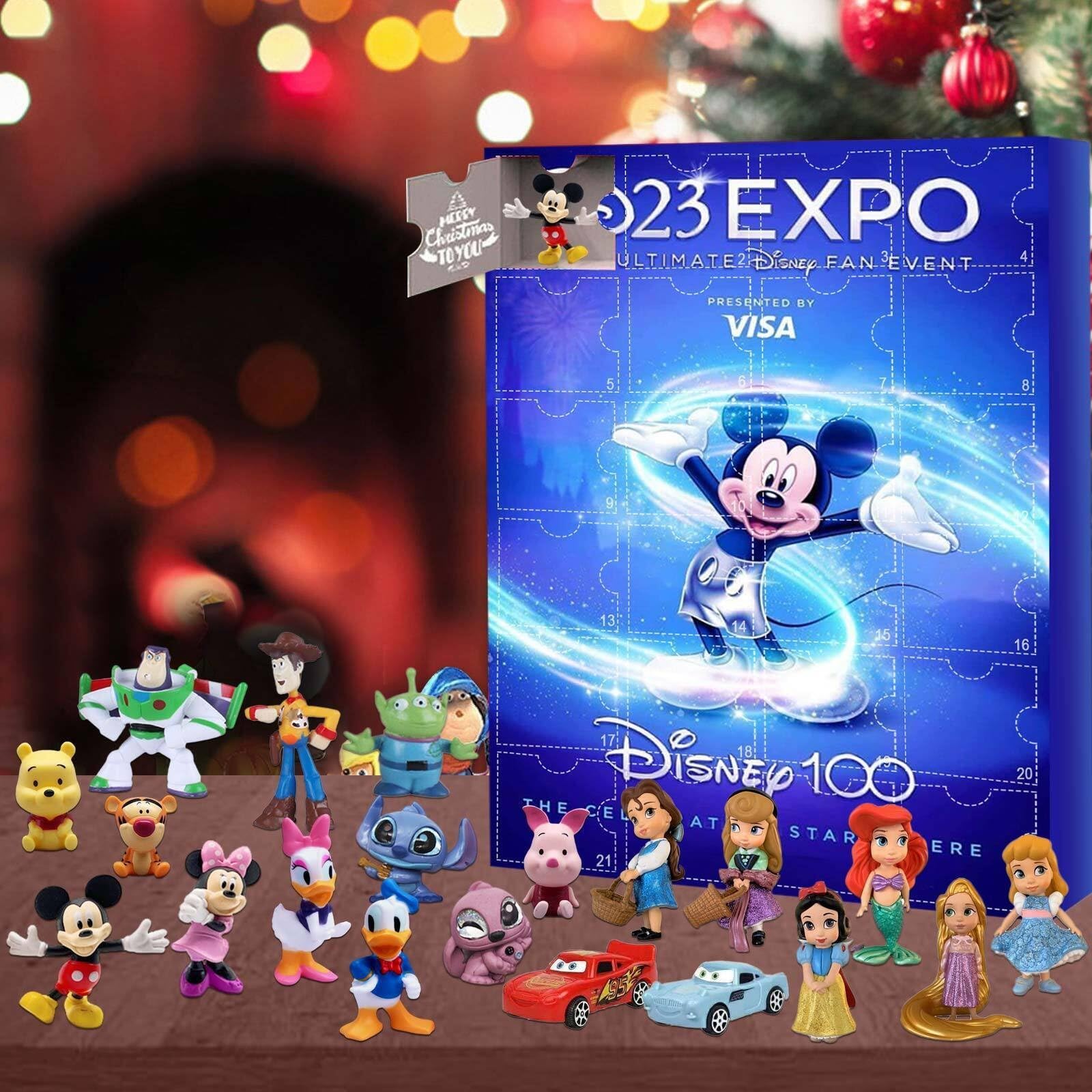 Christmas Advent Calendar Disney Cartoon Characters Mickey Anime Figure Advent Surprise Toys for Children 2024 Xmas Gift