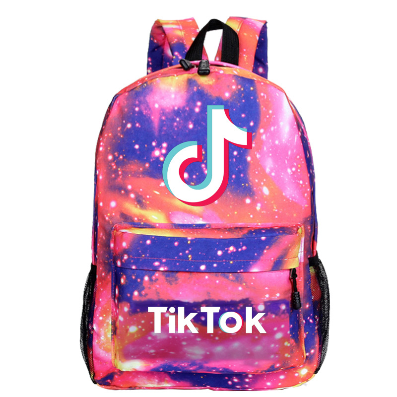 (A) Tik Tok Backpack Galaxy Shoulder Bag Schoolbag Rucksack Boys Girls New Term Gift