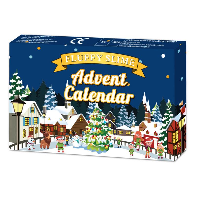 Christmas Advent Calendar 24PCS Christmas Countdown Calendar Toys Surprises Bind Box Holiday DIY Slime Gift Set Xmas Gifts for Kids