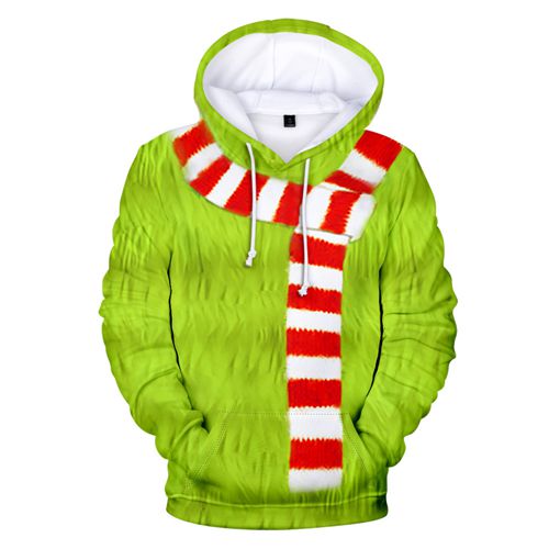 The Grinch Unisex Christmas Hoodie Novetly Sweatshirt Halloween Pullover Hooded With Pocket