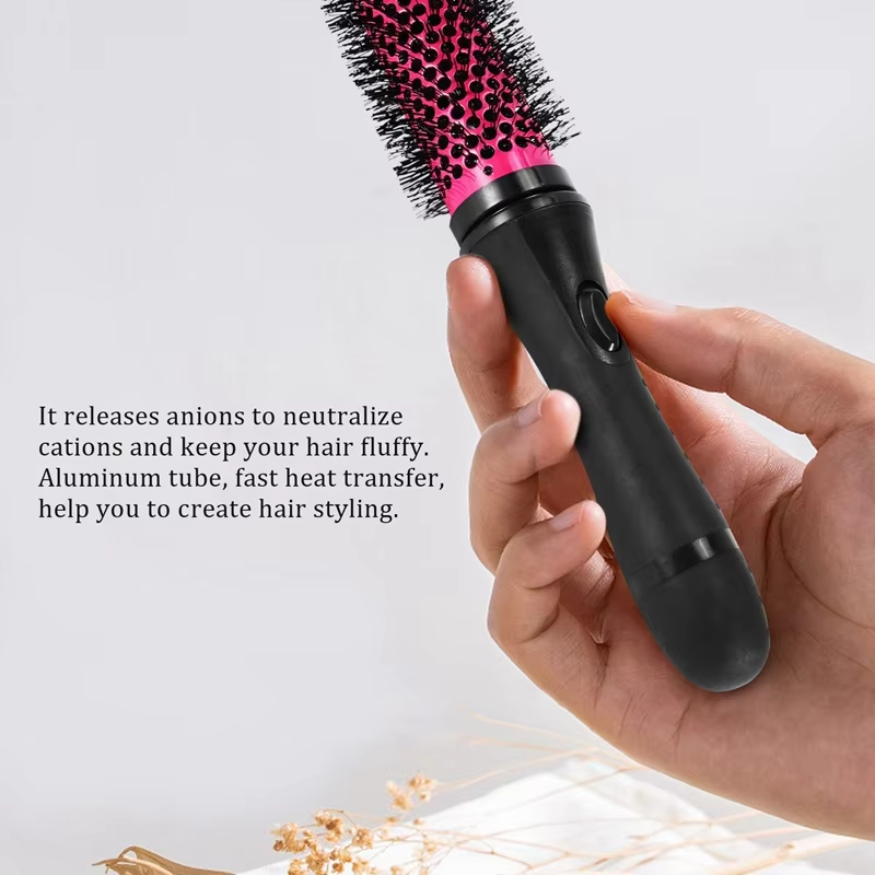 6pcs 3 Sizes Detachable Handle Hair Roller Brush with Clips Curler
