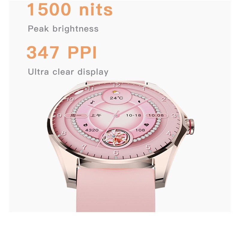 (Pink) Fashion Smart Watch Wristwatch Health Monitoring Sports Fitness Tracker Smartwatch for Men Women