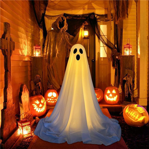 Lighted Spooky Ghost Halloween Decorations Scary Standing Ghost with LED String Lights Home Porch Garden Yard Lawn Party Horror Decor