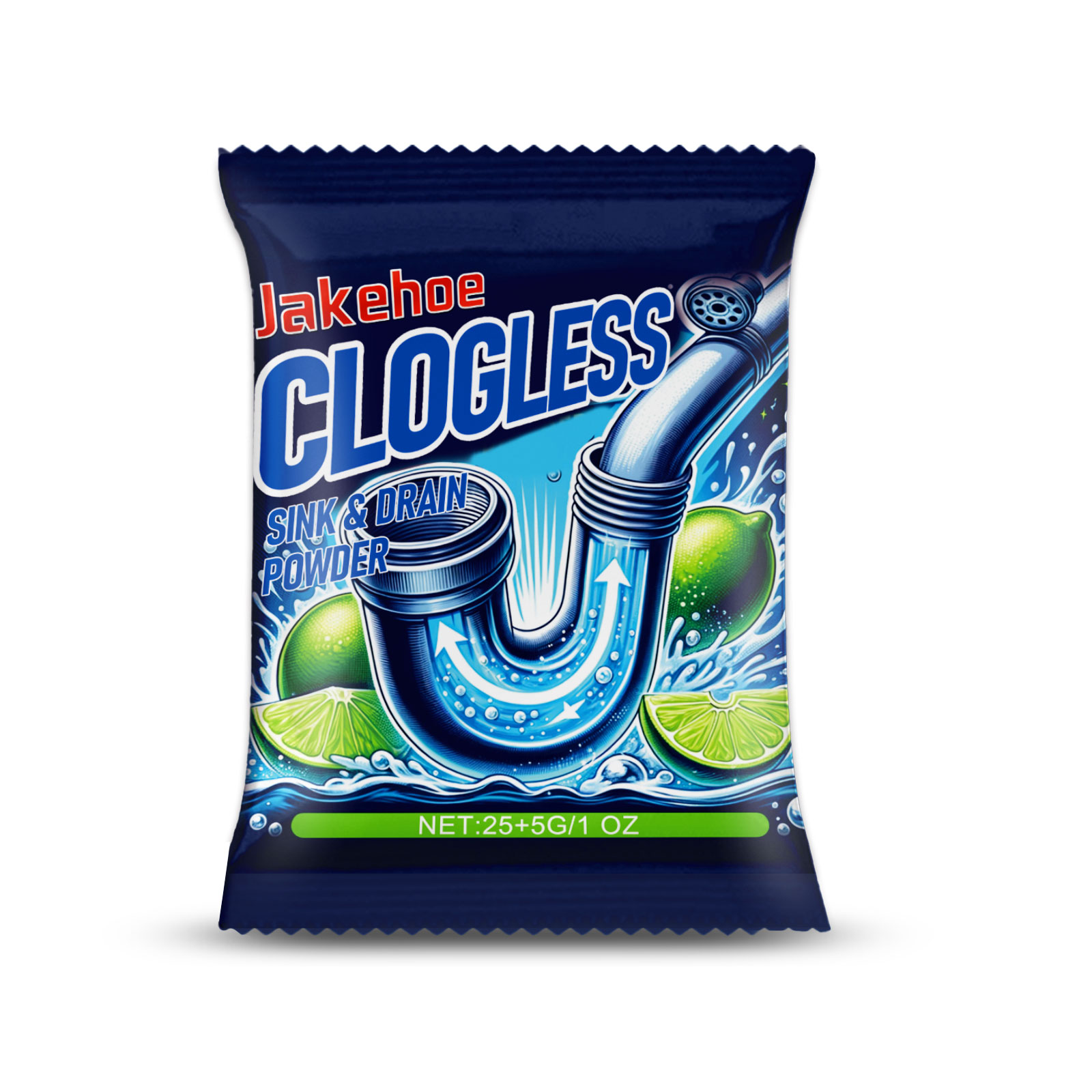 Drain Opener Powder Powerful Unclogger for Bathroom Kitchen Drains Dissolves Hair Grease Food Waste Cleans Pipes Odors ﻿