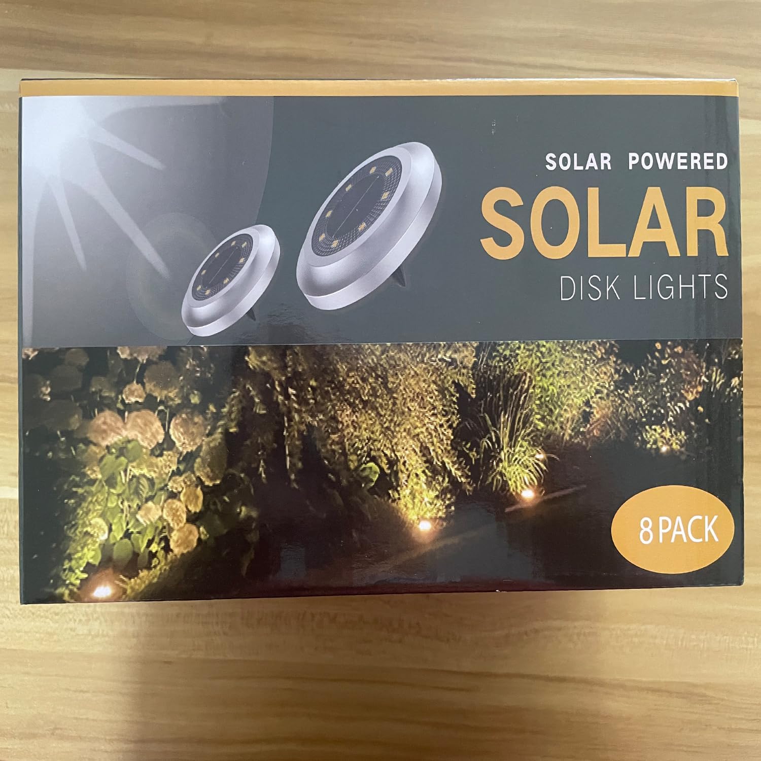 (White) Solar Lights Outdoor Garden,600mAh Solar Ground Lights 8 LED Solar Disk Lights for Garden Lawn Pathway Yard Landscape Walkway 8PCS 