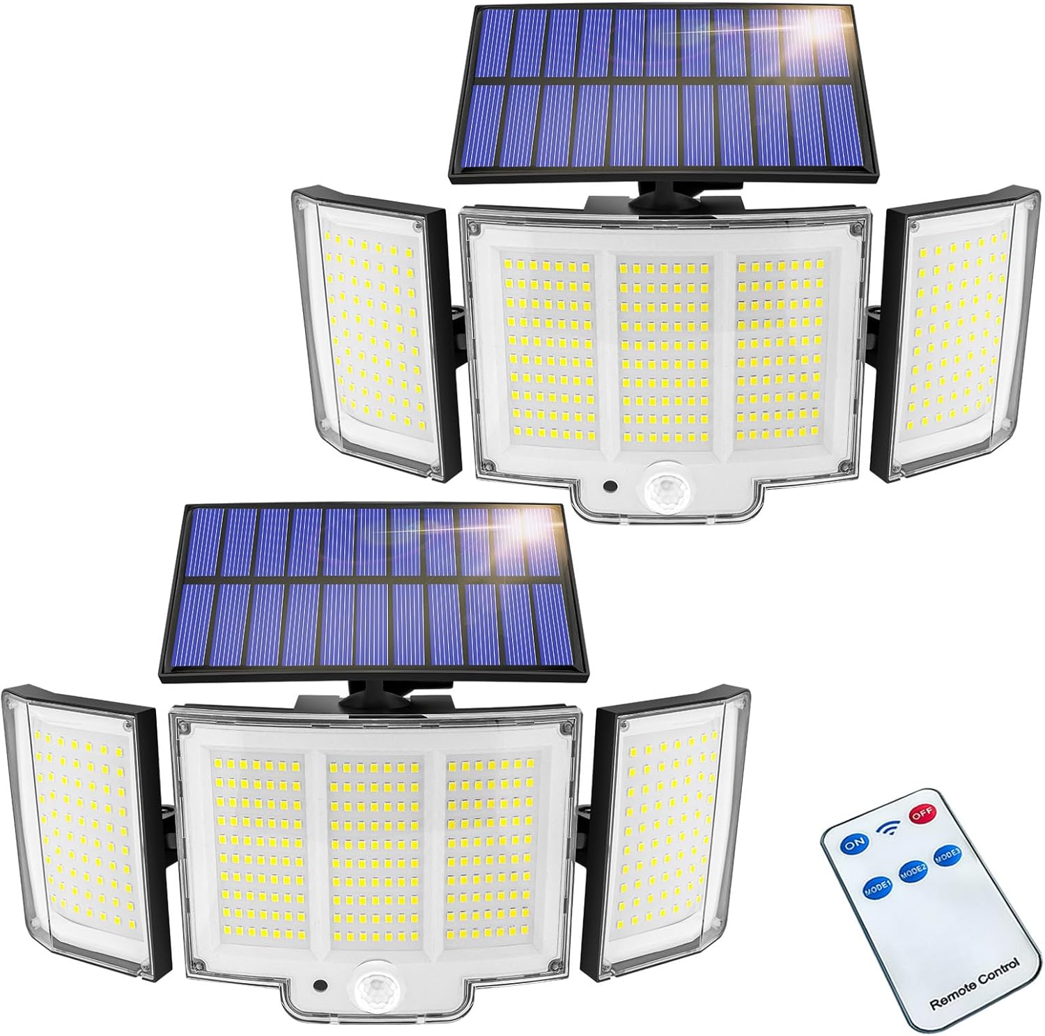 2 Pack 348LED Solar Lights Outdoor Garden 2000LM IP65 3 Modes Solar Security Lights Outdoor Motion Sensor Outdoor Wall Lights Wireless Solar Wall Lights Outdoor