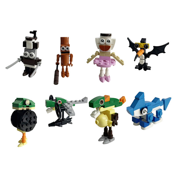 (8 PCS F) Kids Toys Building Blocks Figures Toys Mini Figures Humanoid Dolls Educational Toys Christmas Gifts Cartoon Characters