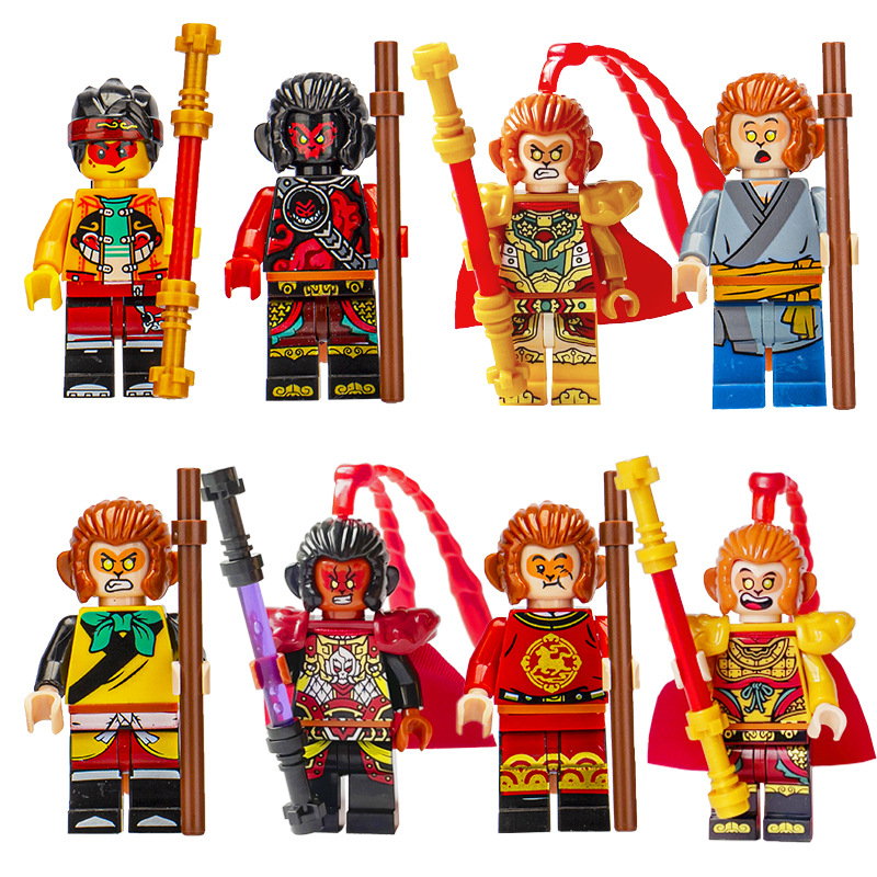 (8 PCS F) Kids Toys Building Blocks Figures Toys Mini Figures Humanoid Dolls Educational Toys Christmas Gifts Cartoon Characters