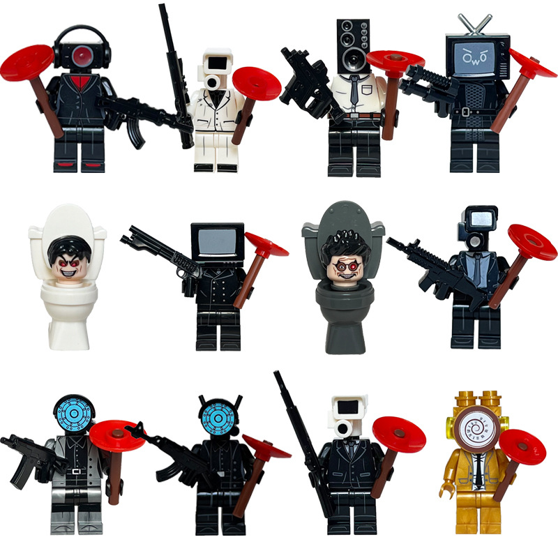 (8 PCS F) Kids Toys Building Blocks Figures Toys Mini Figures Humanoid Dolls Educational Toys Christmas Gifts Cartoon Characters