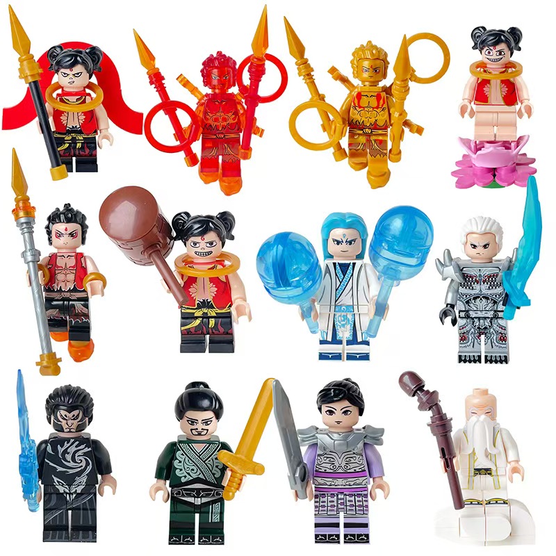 (8 PCS F) Kids Toys Building Blocks Figures Toys Mini Figures Humanoid Dolls Educational Toys Christmas Gifts Cartoon Characters